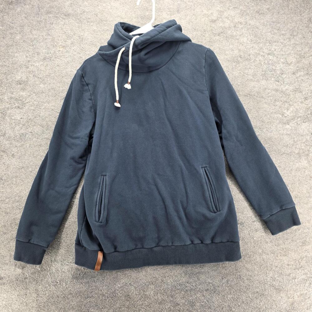 Ampersand Hoodie Womens XL Blue Fleece Cowl Neck Pullover Pocket Sweatshirt
